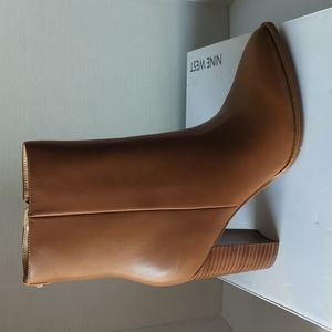 Nine West Tryme9x9 Block Heel Boots, Dark Natural Tan, Women's 10 M